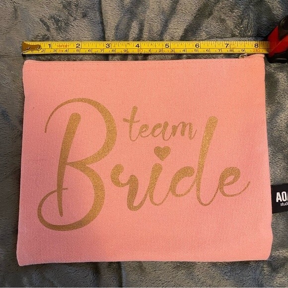 Team Bride Pink & Gold Makeup Bag - Picture 4 of 4